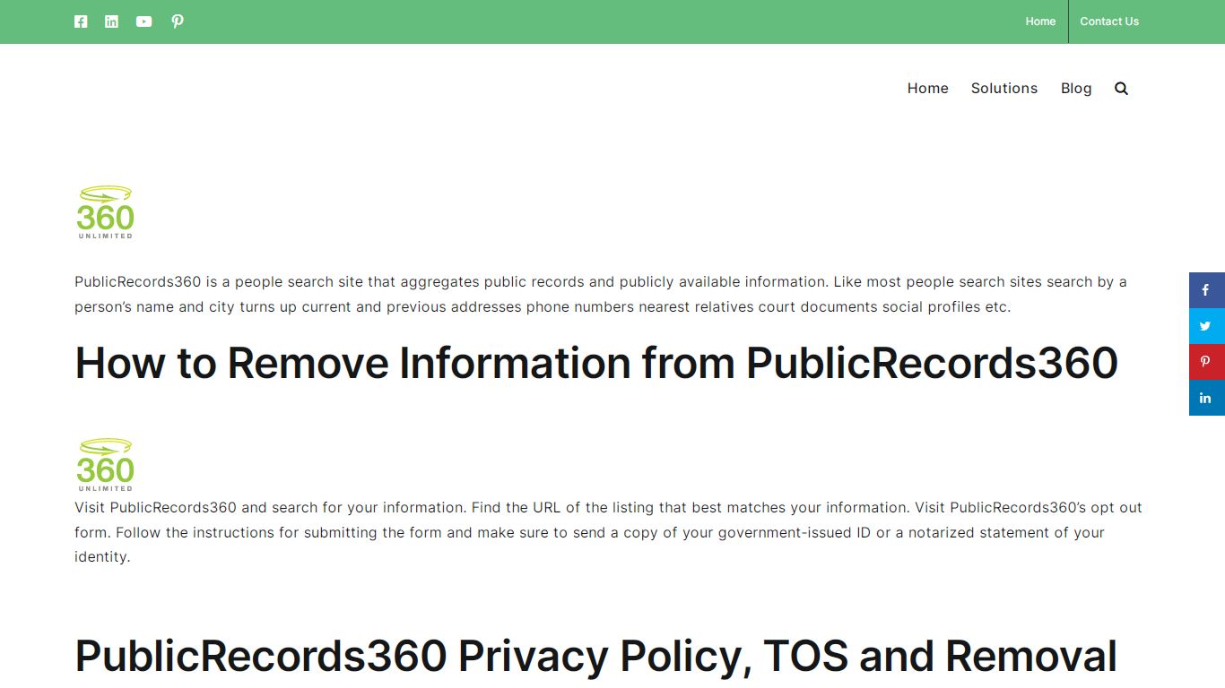 How to Remove PublicRecords360 Information